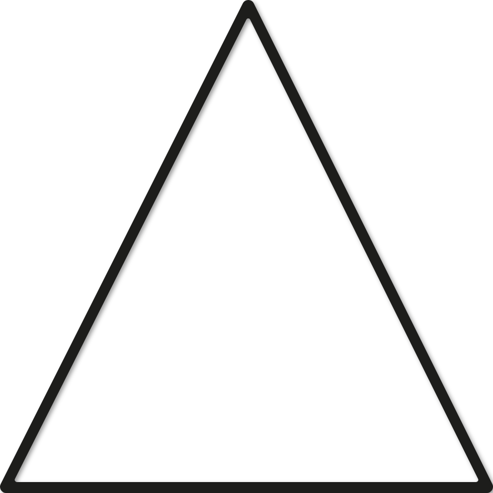 Triangle 45x45cm trait 1 cm