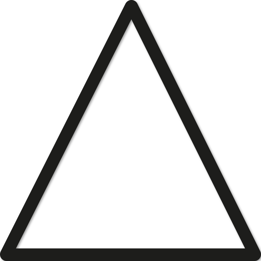 Triangle 45x45cm trait 2 cm