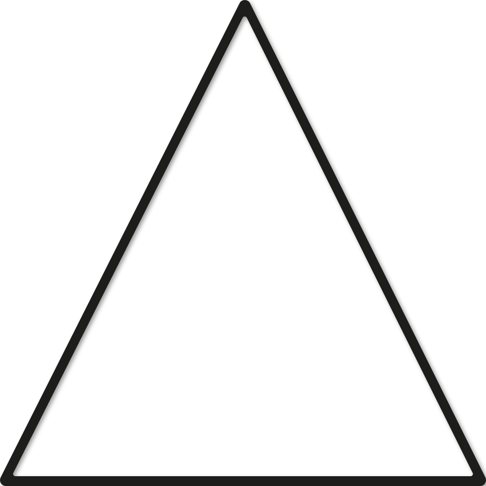 Triangle 50x50cm trait 1 cm