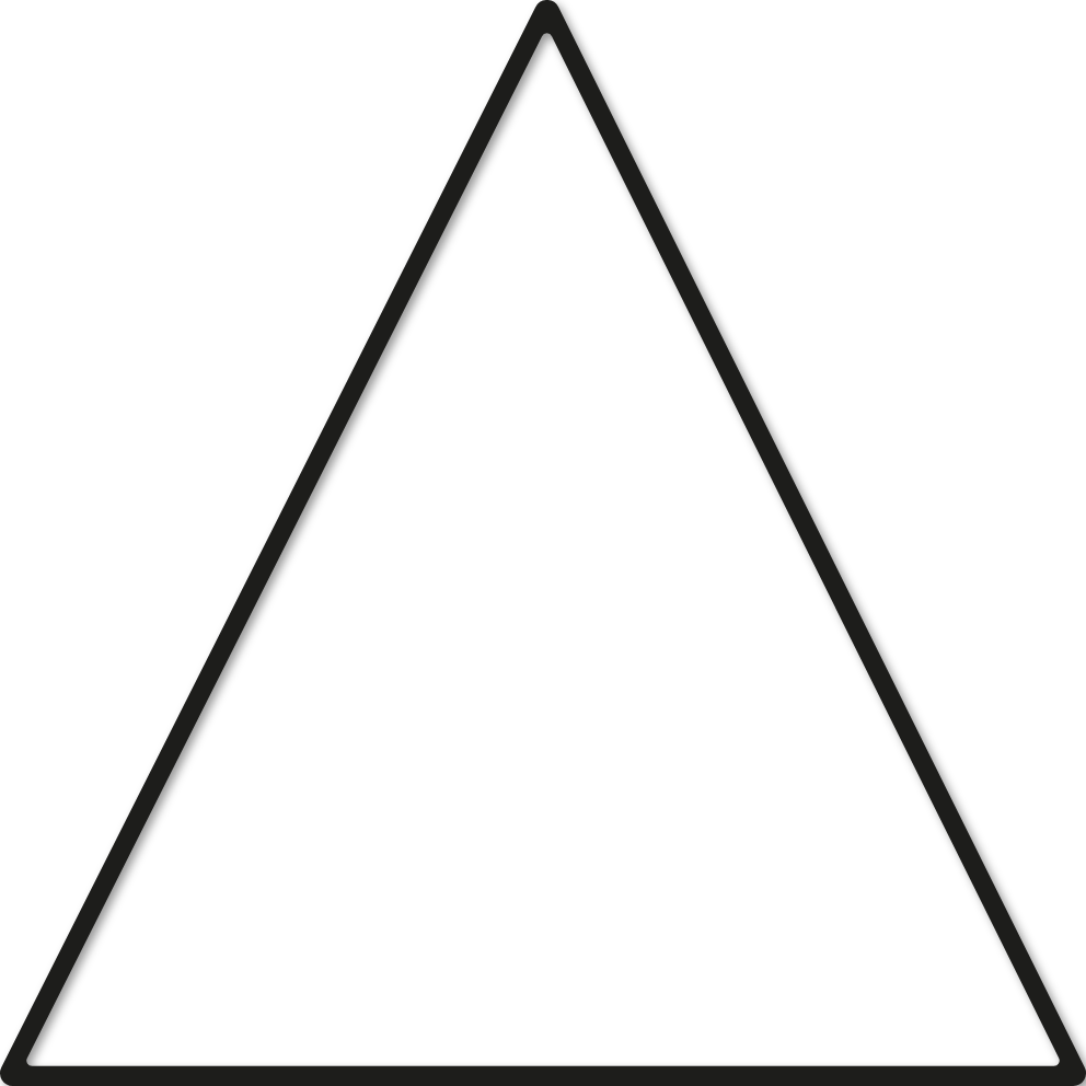 Triangle 55x55cm trait 1 cm