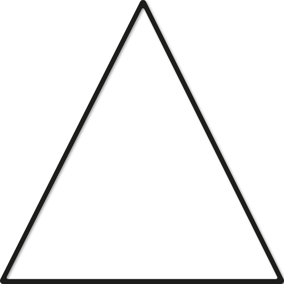 Triangle 58x58cm trait 1 cm